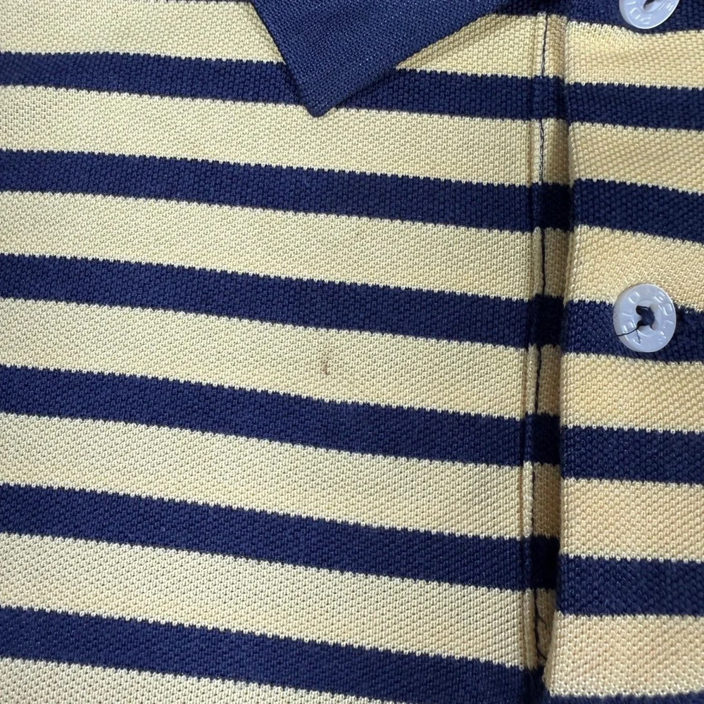 Polo Golf Ralph Lauren Performance Big Pony Striped Polo Shirt Yellow Navy XXL
